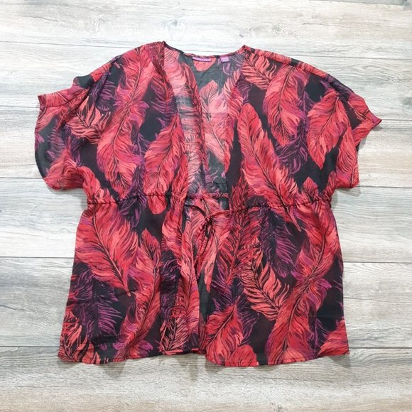 Beverly Drive Tops - Beverly Drive Womens 16/18W/M Swimsuit Cover Up Sheer Blouse Nightie Crepe